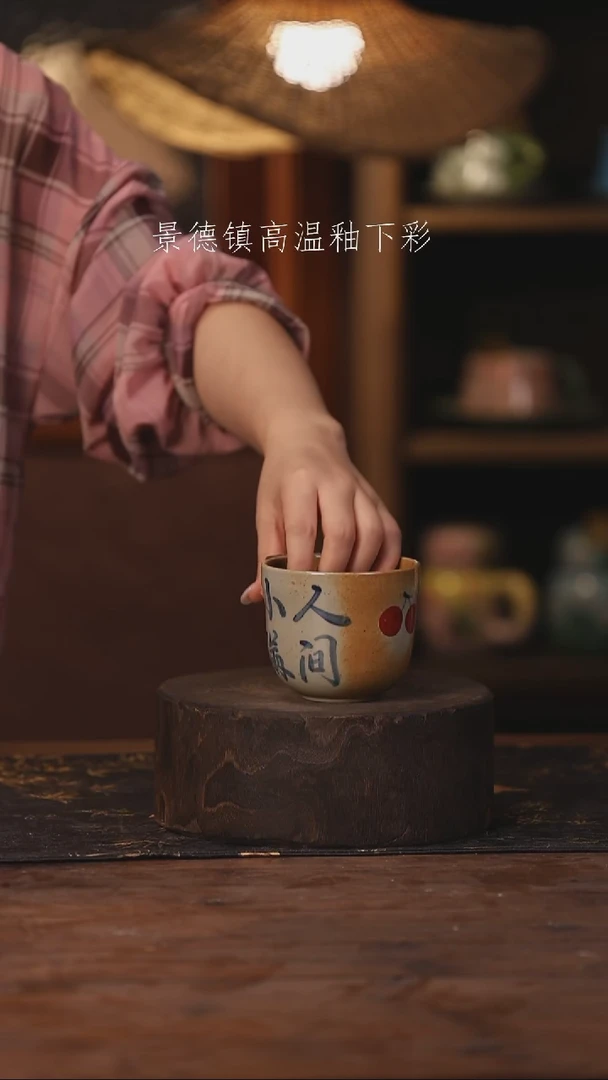 陶瓷景德镇高温釉下手绘陶瓷18611