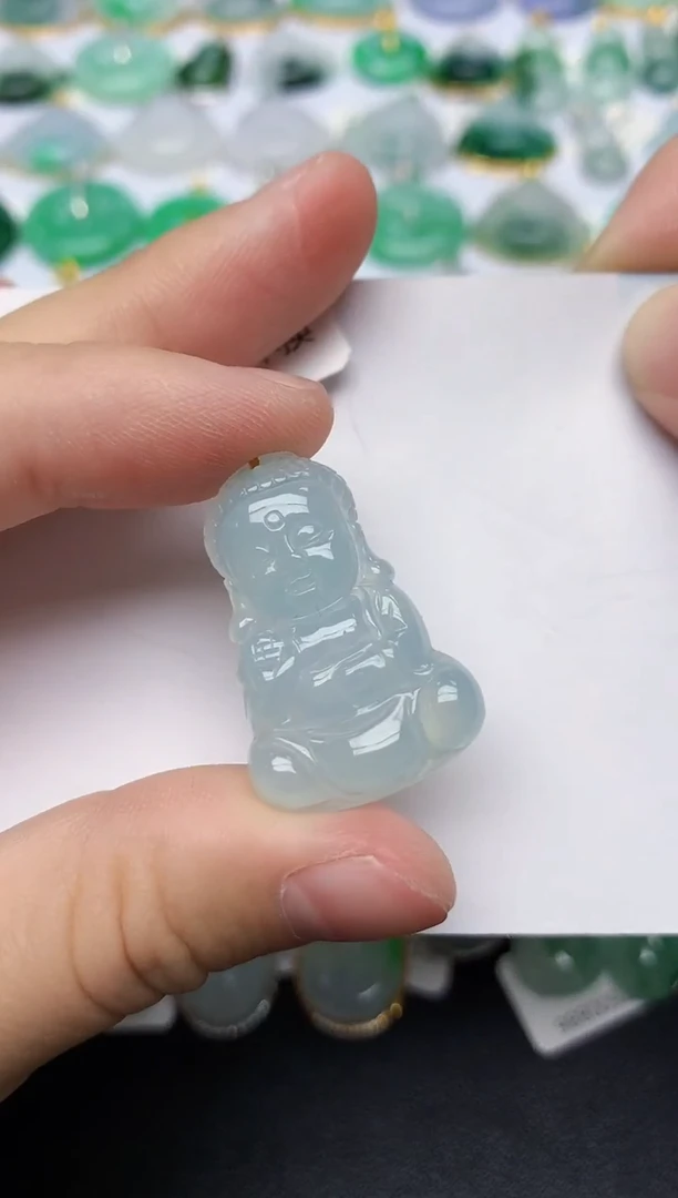 颈饰18K金镶嵌翡翠 天然缅甸A货翡翠百元以上9元证书费自理