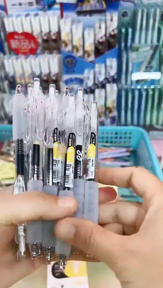 T得力SA68按动中性笔0.5(黑色)速干ST尖头(12支)