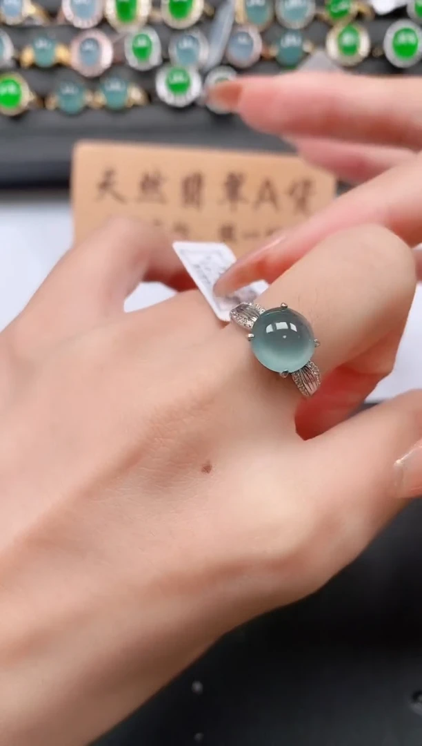 银S925镶嵌戒指翡翠1111