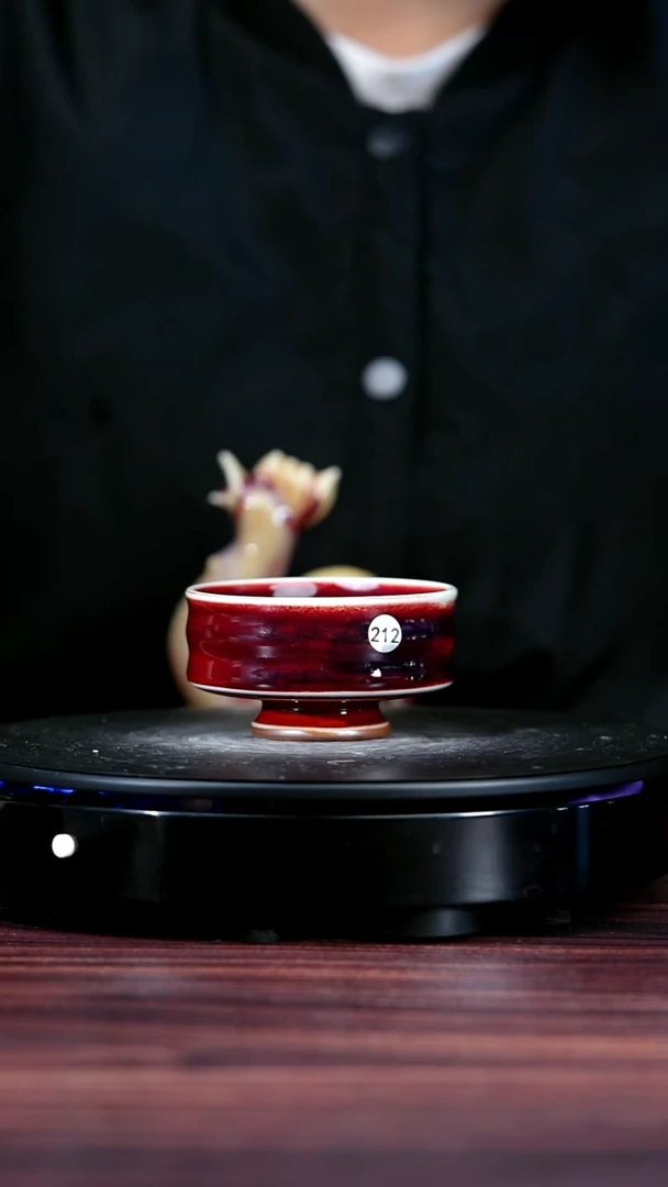212#一级品原矿钧瓷高竹节杯