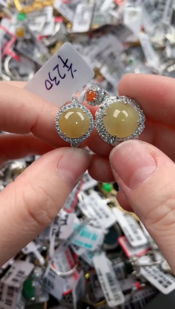 银S925镶嵌戒指翡翠555----1