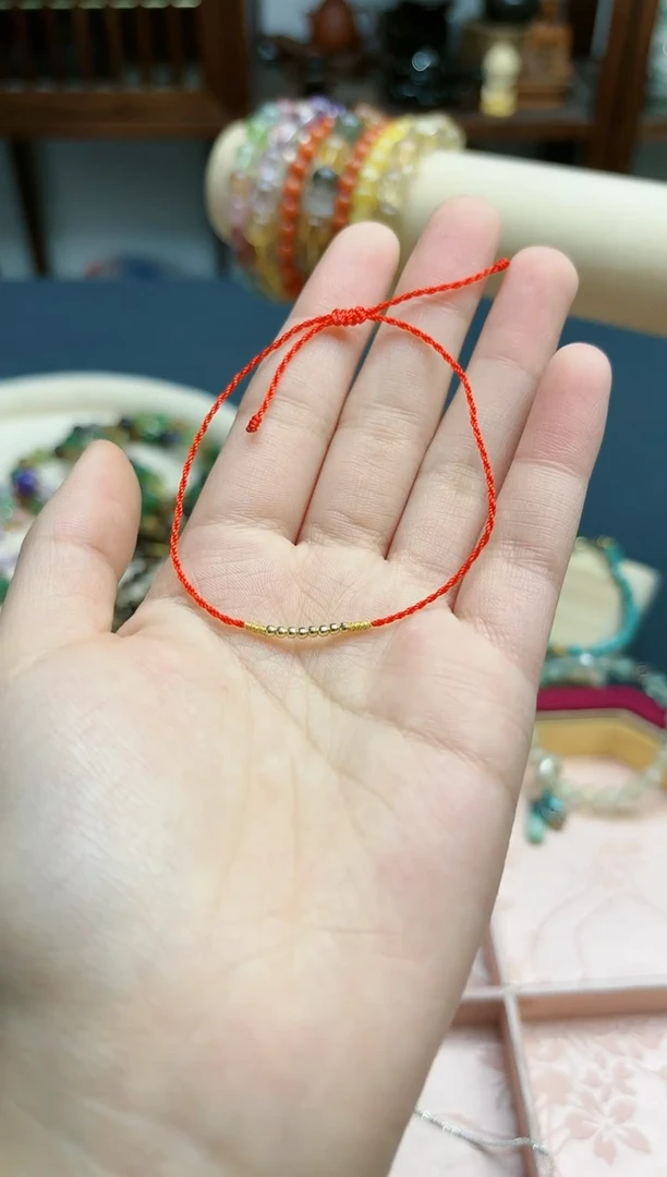 【闪购商品】18K金手饰18k金珠红绳*1 YX