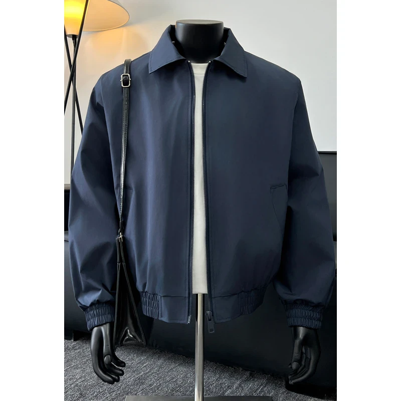 藏青色cleanfit短款夹克外套男款秋季新款高级感痞帅飞行员棒球服