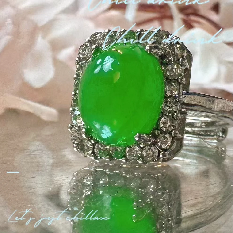 【现货现发】绿色高级设计感高定设计指环戒指ZD0195