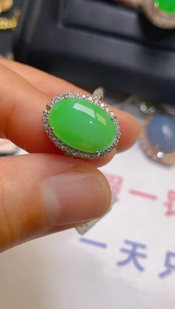 【闪购商品】翡翠耳饰银S925镶嵌天然A货翡翠1