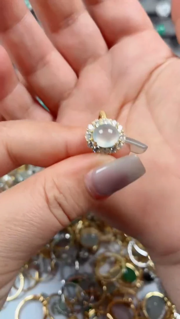 银S925镶嵌戒指翡翠.