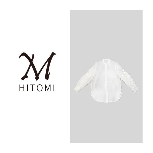 HITOMI【赫小米儿】袖边精绣花衬衫透纱HS21003