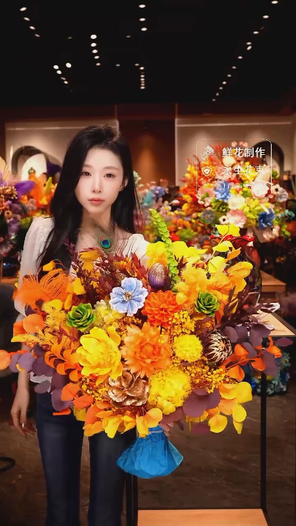 琉璃瓶手工花器花束空运包邮送货上门-以图片为准