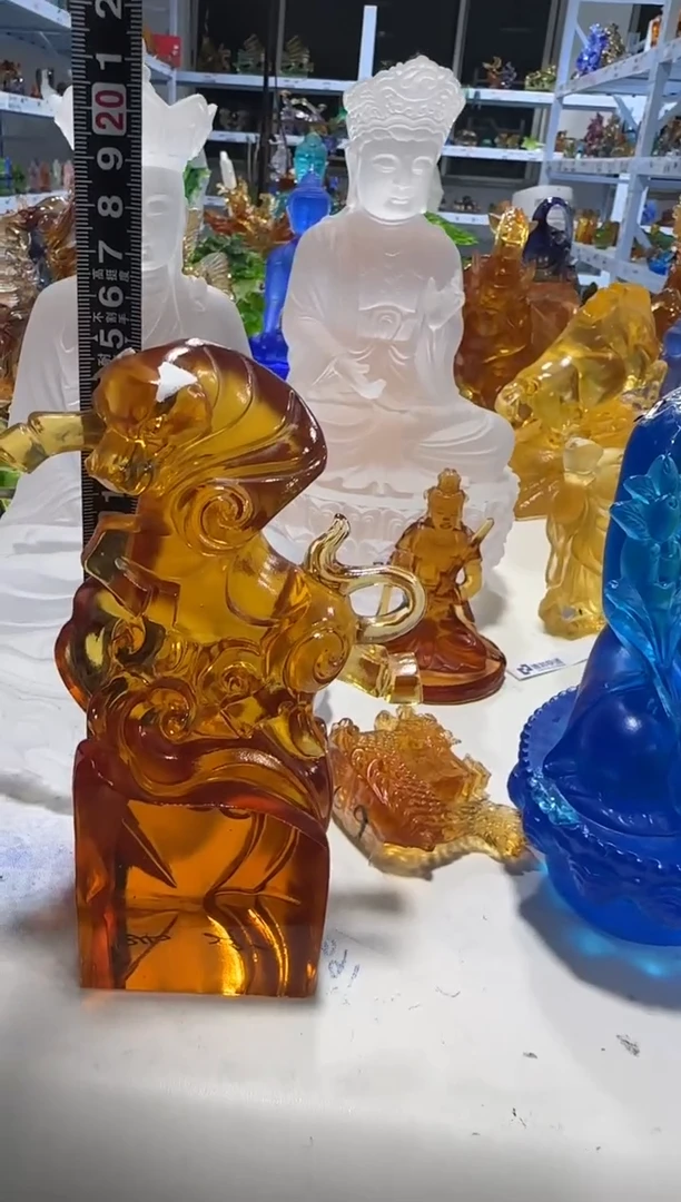 手工艺品琉璃340微瑕纯手工古法琉璃假一罚十