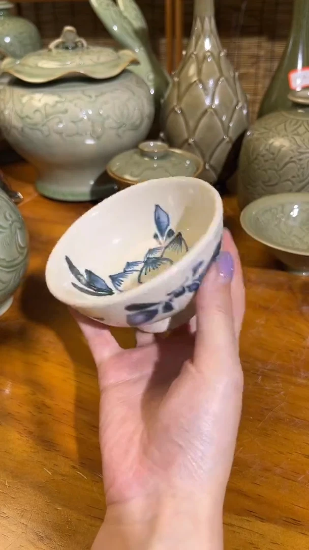 碗兰花瓷大茶碗原矿