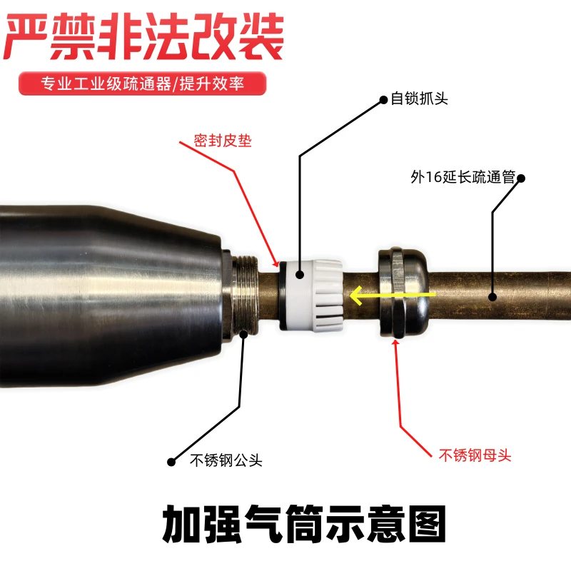可充电自动上气管道堵塞一炮通工业级疏通神器马桶疏通器管道疏通