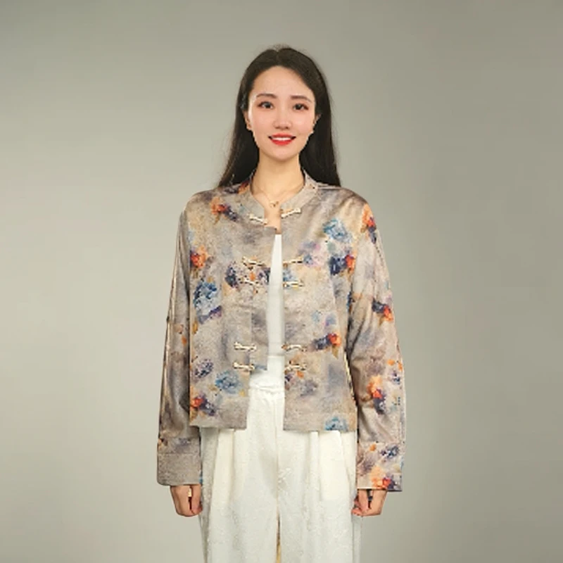 【花团锦簇外套】气质中国风时尚上衣长袖女装夏季提花开衫中式外套