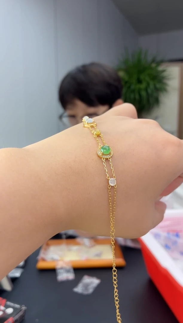 银S925镶嵌手链翡翠11111111