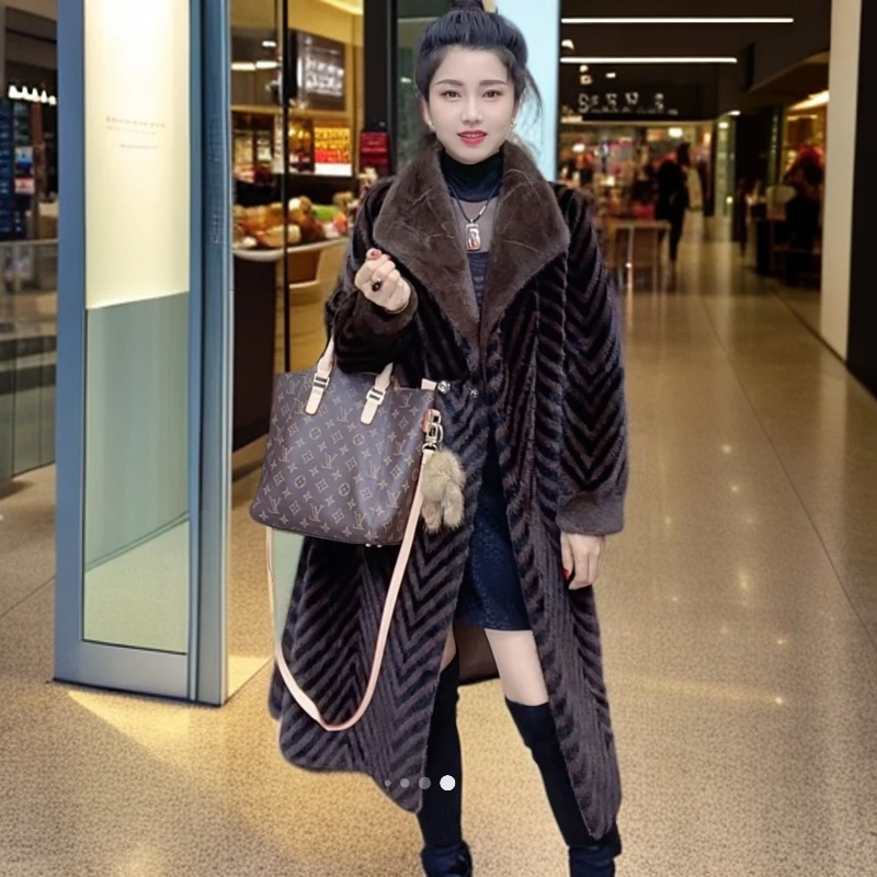 ZiYu/子余【貂绒大世家】大翻领领长款轻奢皮毛一体皮时尚百搭外套