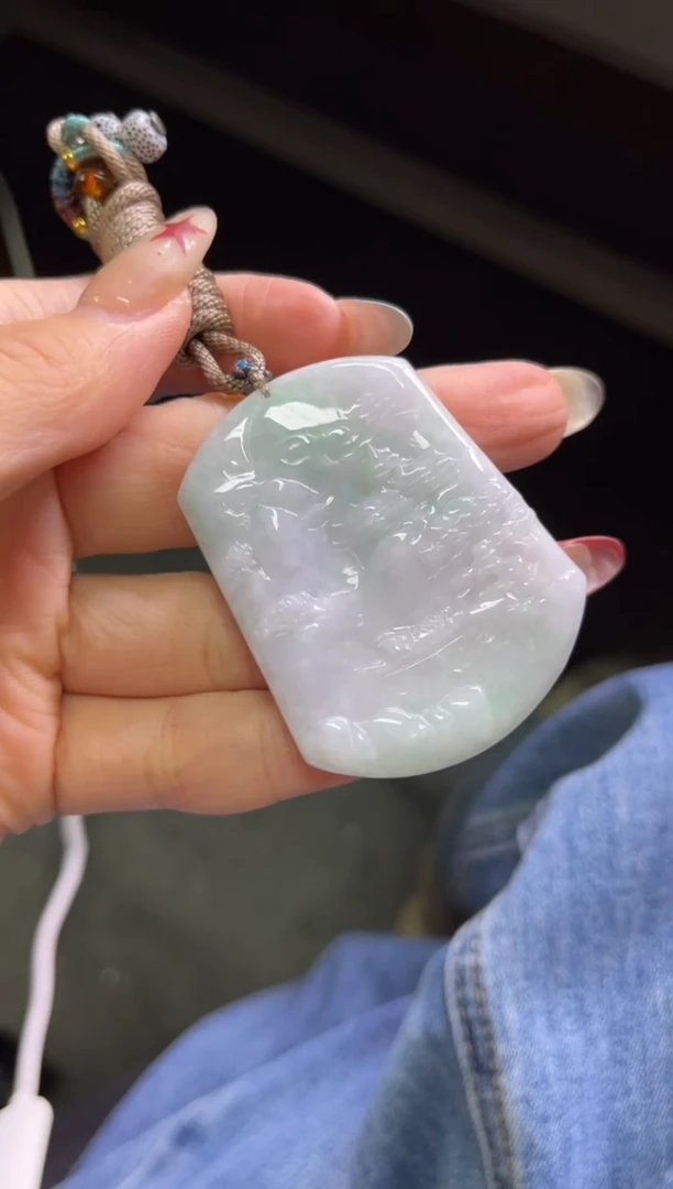 未镶嵌挂件翡翠简**～山水牌