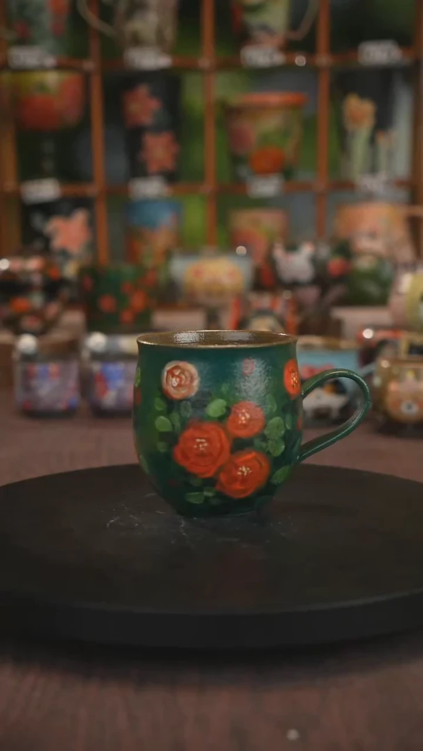 紫砂油画手绘釉下彩