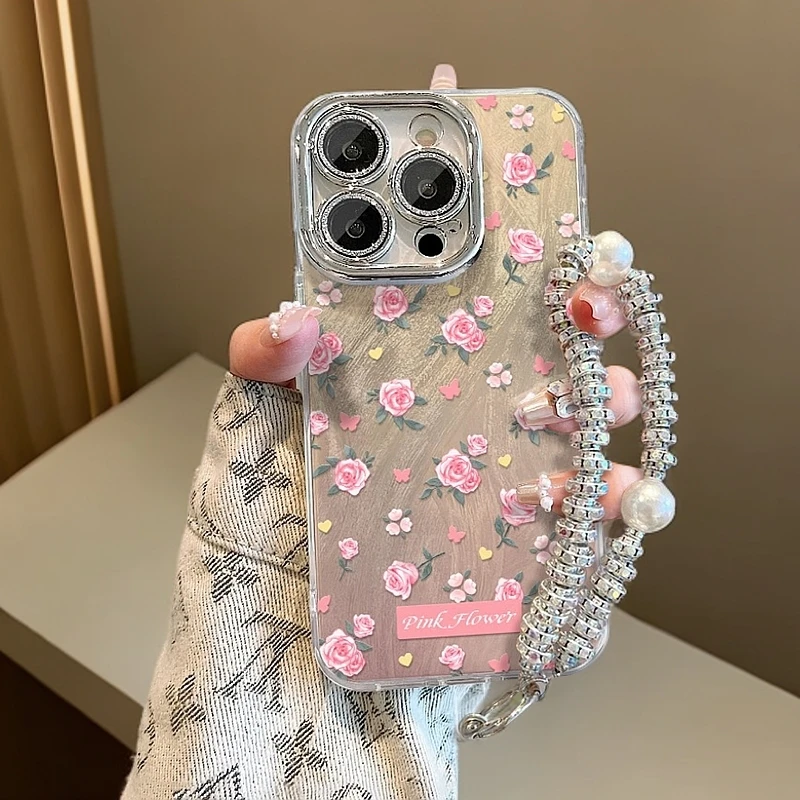 玫瑰花花x适用iPhone16/13手机壳7/8plus苹果15/14保护套12promax