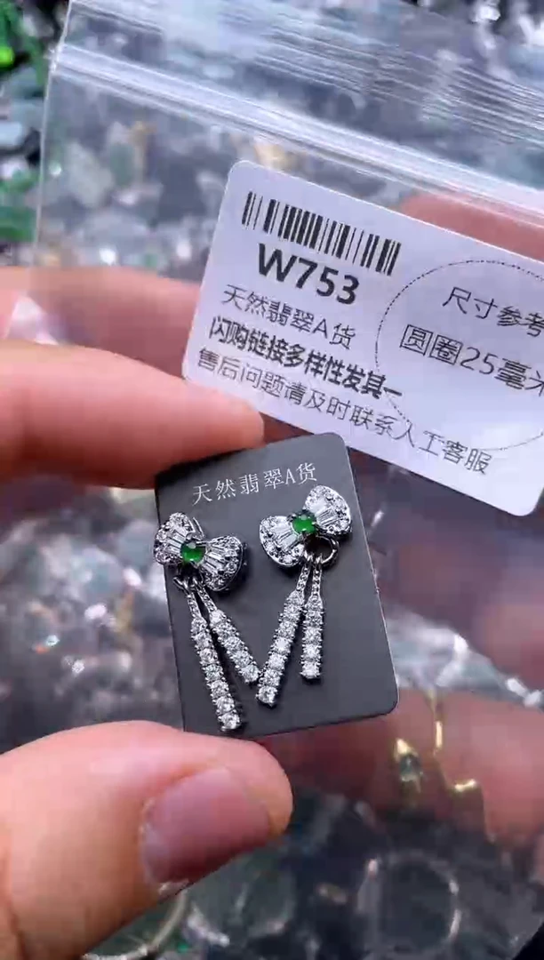 【闪购商品】翡翠颈饰未镶嵌W753耳钉