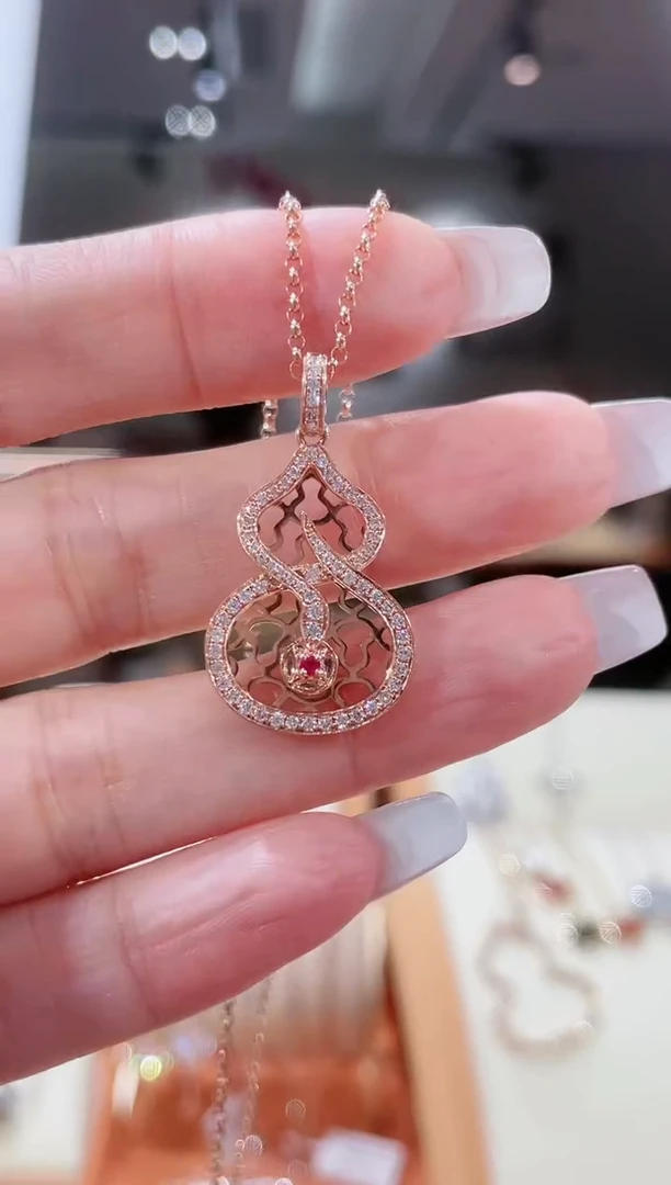 【闪购商品】钻石颈饰18K金镶嵌项链