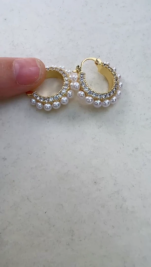 【闪购商品】淡水珍珠耳饰合金金色钱袋子