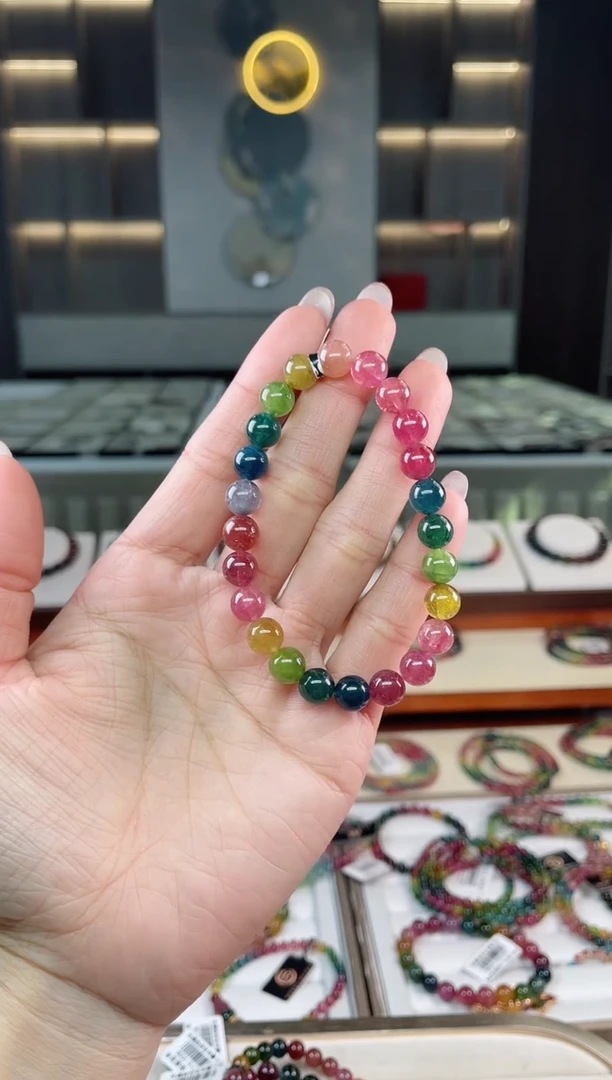 未镶嵌老矿碧玺单圈手串7mm+碧玺（多样性发一条）T