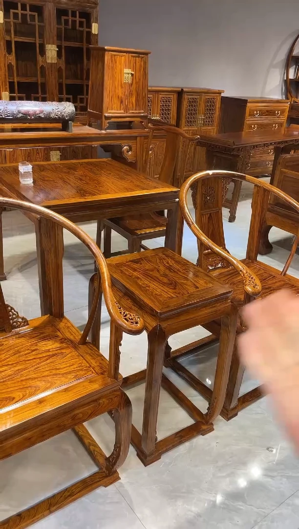 木皇宫椅三件套家具
