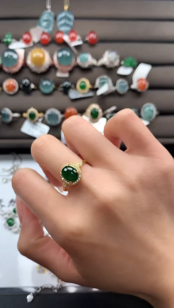 【闪购商品】翡翠戒指银S925镶嵌321312312