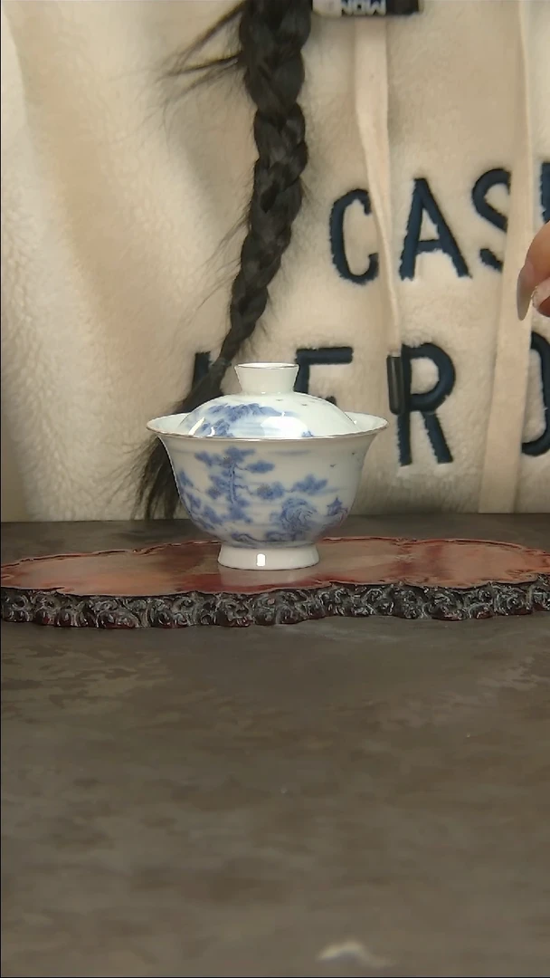 【闪购商品】青花手绘山水主人杯