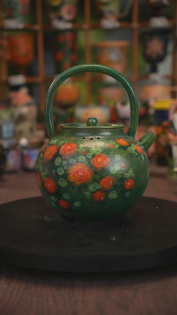 紫砂油画手绘釉下彩