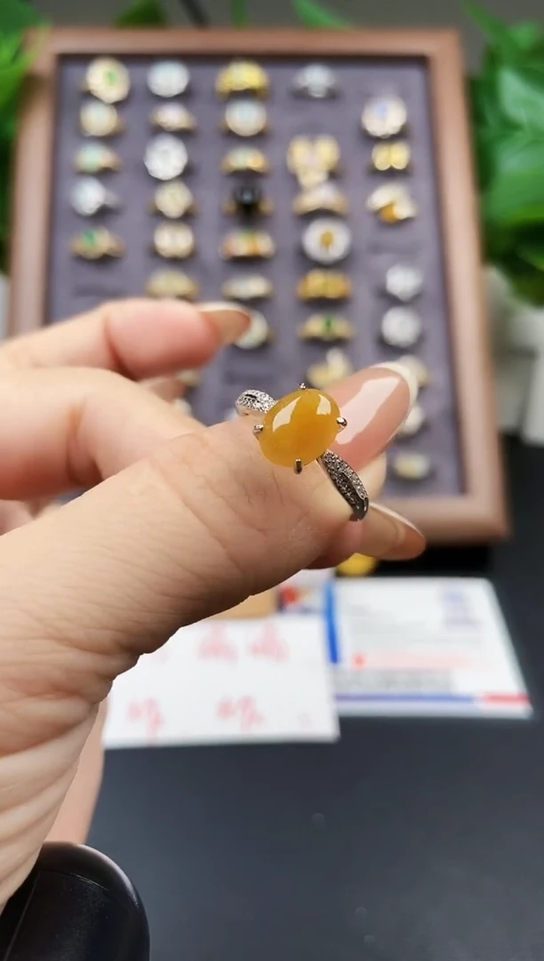 银S925镶嵌戒指翡翠12