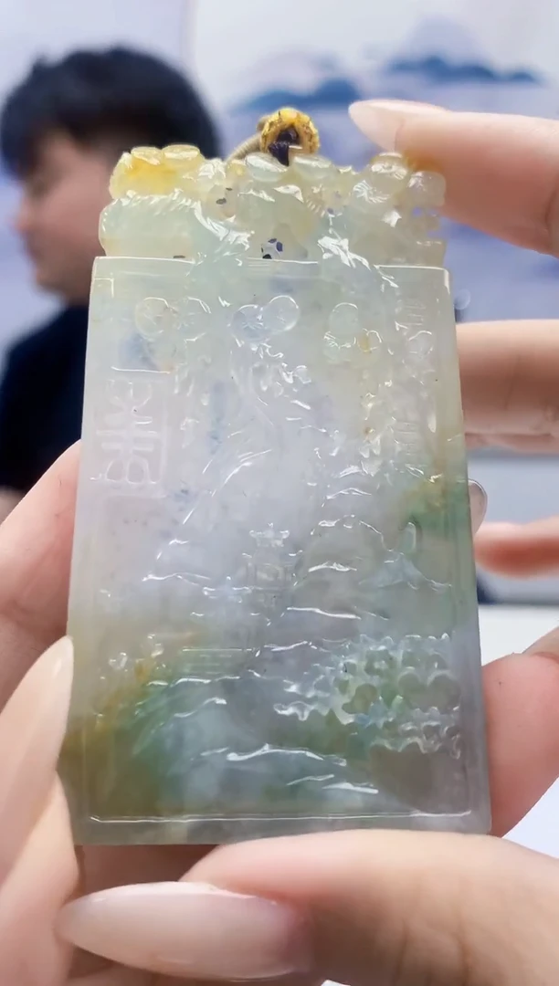 定制翡翠未镶嵌5060xx-毛货挂件296