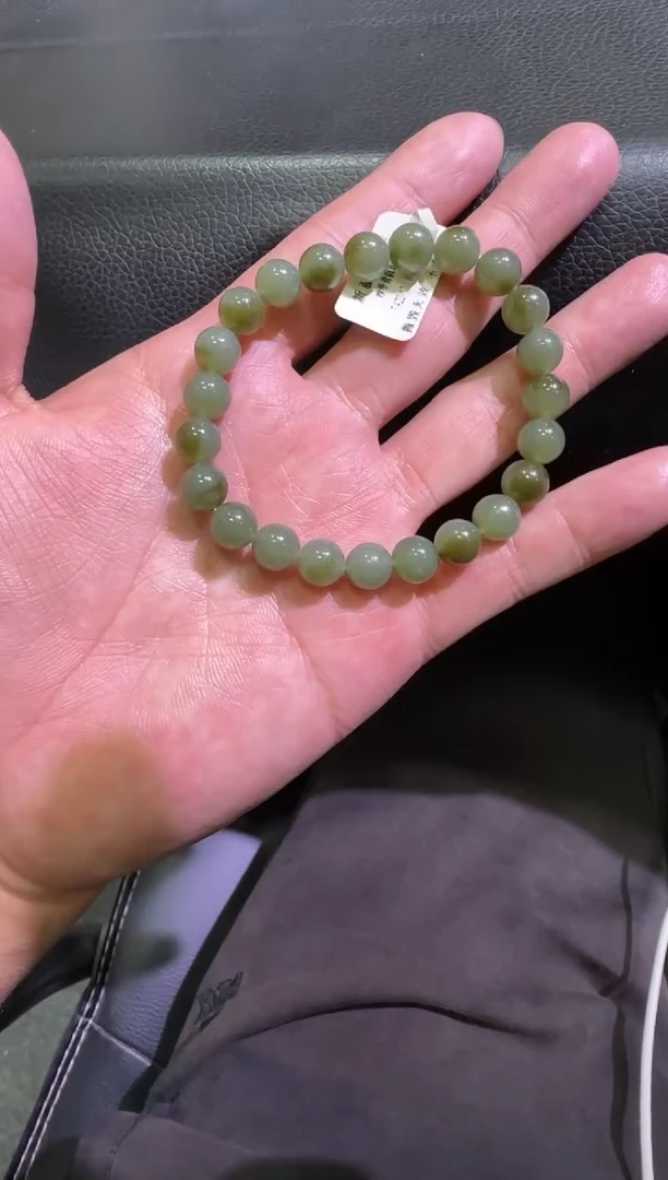 未镶嵌手串和田玉沙枣青手串（产地直发）