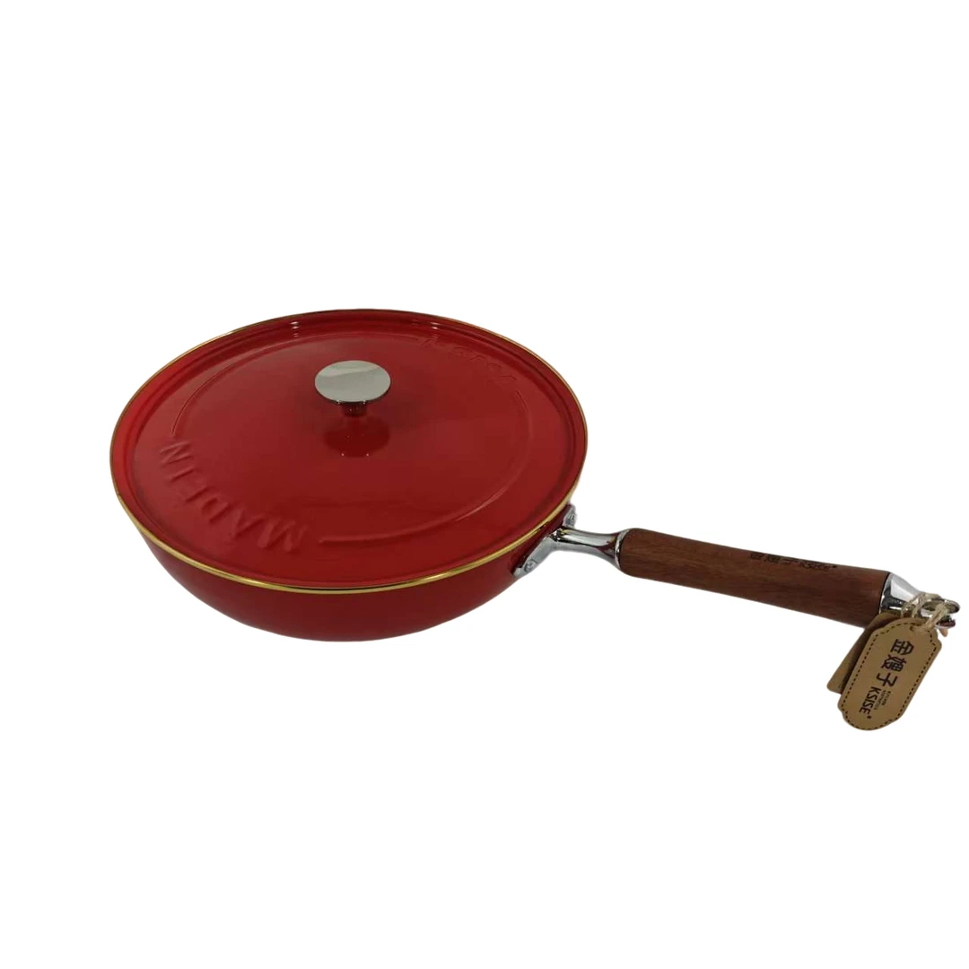 （福利）金嫂子-美厨甄选-鹅卵石不粘锅32cm-礼盒-中国红