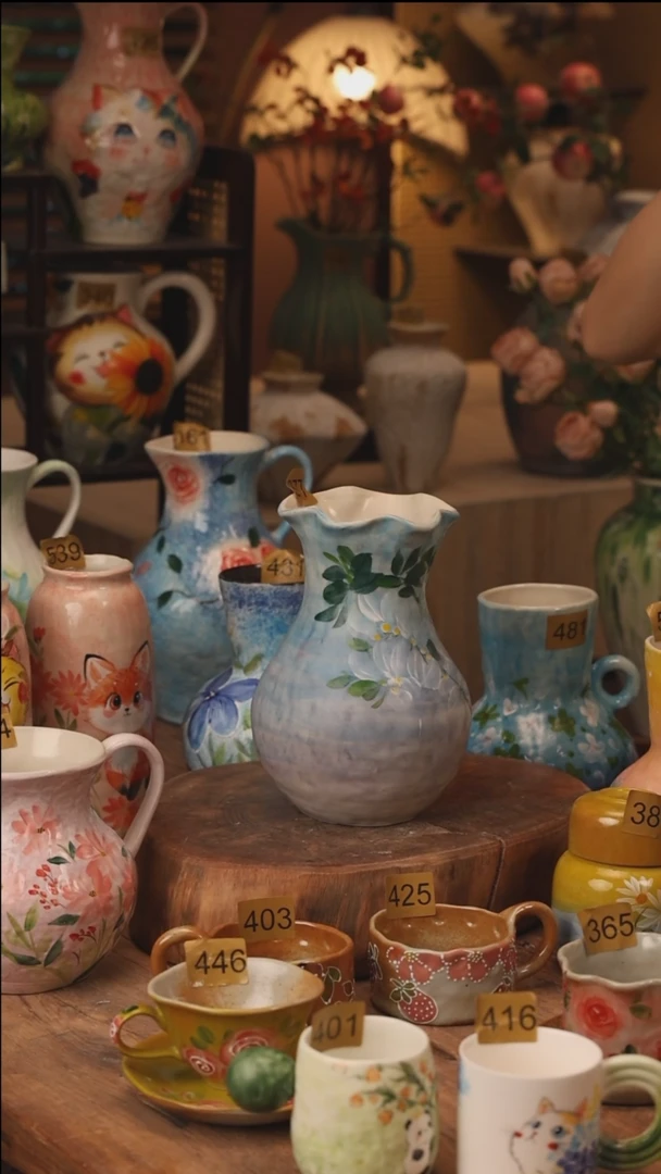 陶瓷景德镇设计师手作花器摆件侘寂风377