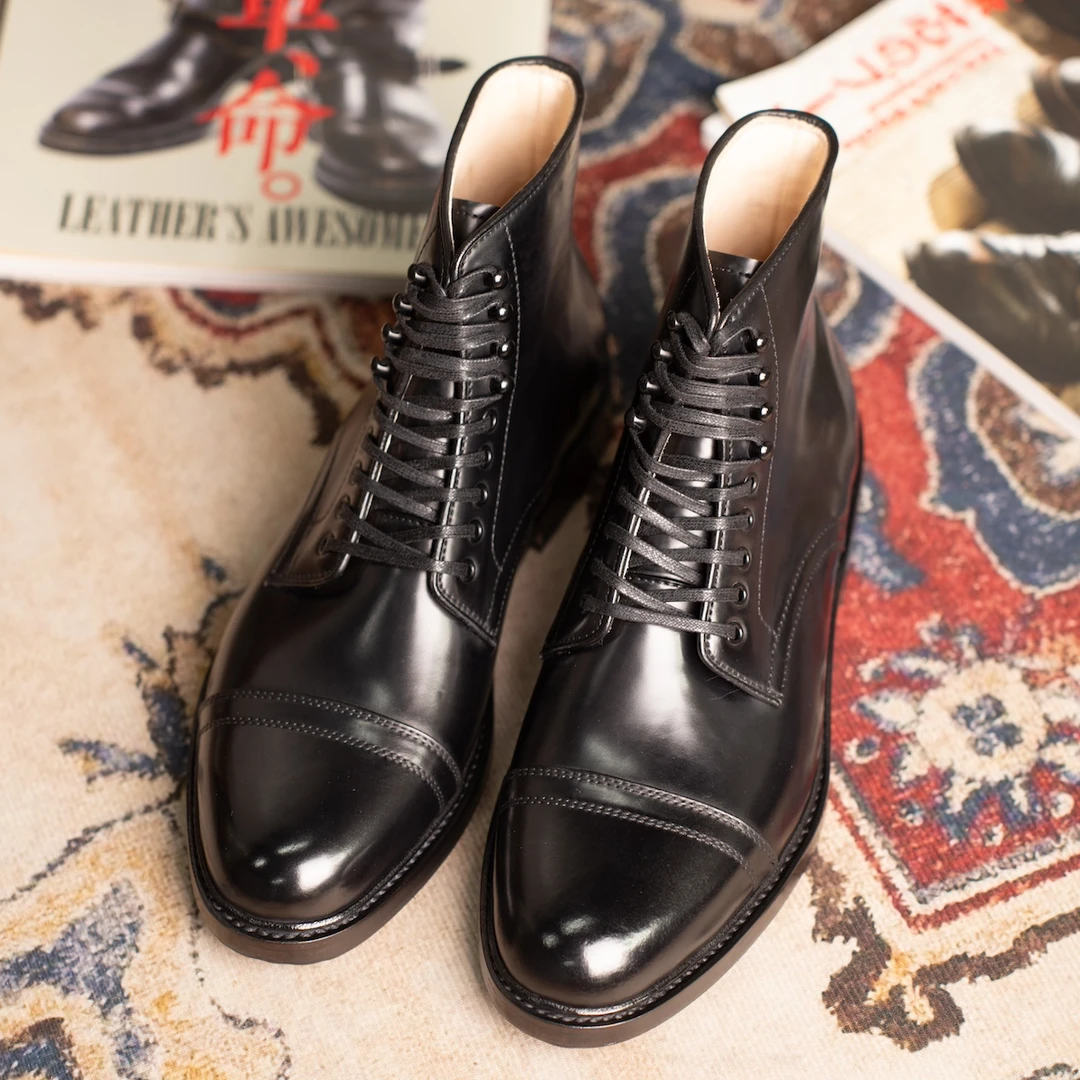 PETER QU|JUMPERMAN|马臀皮手缝沿条固特异三接头商务军靴MAR楦