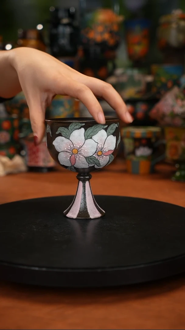 紫砂油画釉下彩手 绘