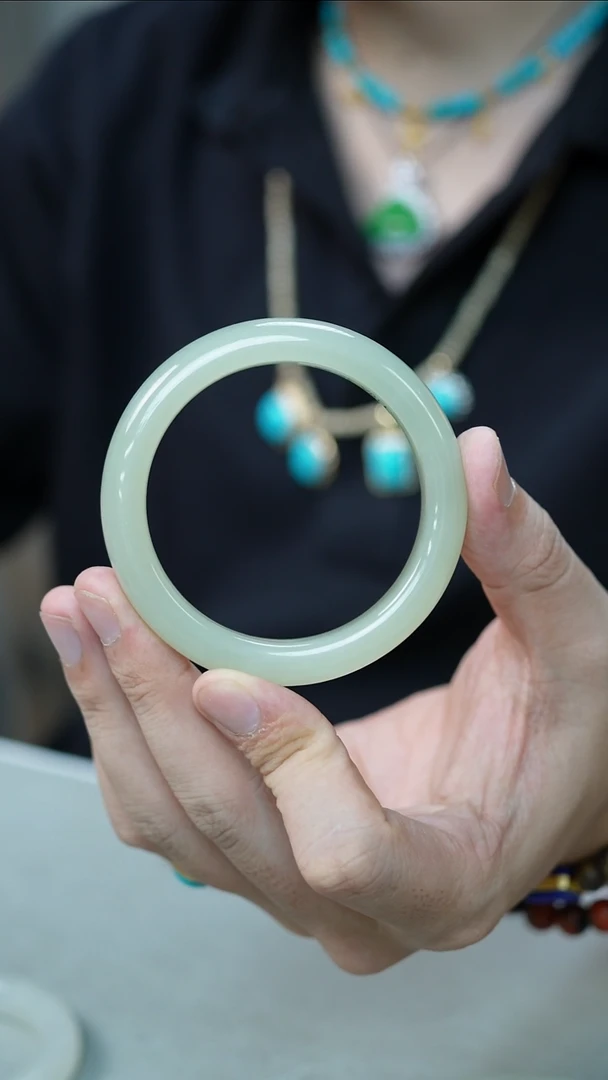 和田玉手镯未镶嵌54号-55正圈/GG/9