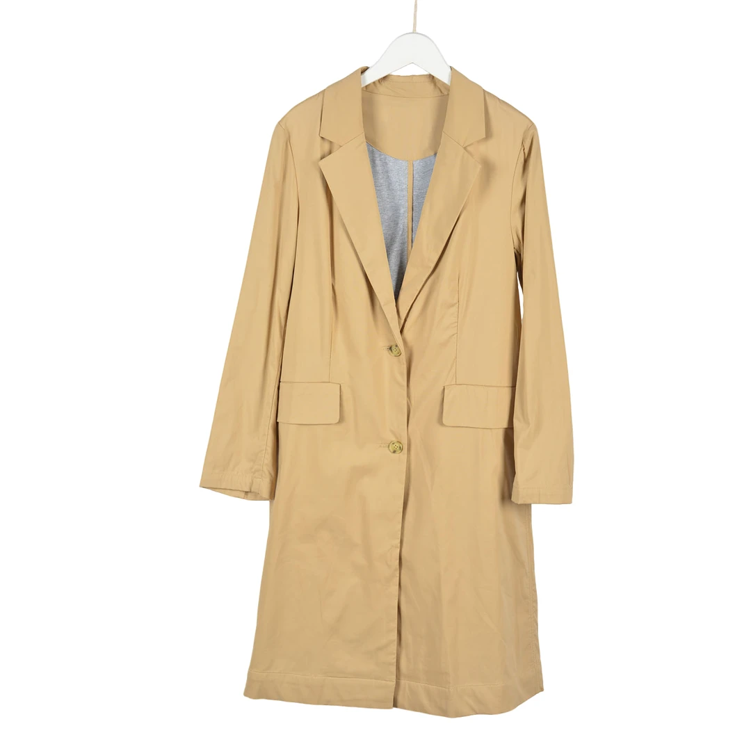 【Y专柜捡漏F-11】女装KNSLC春游出行衣服-风衣1207-卡其大二码