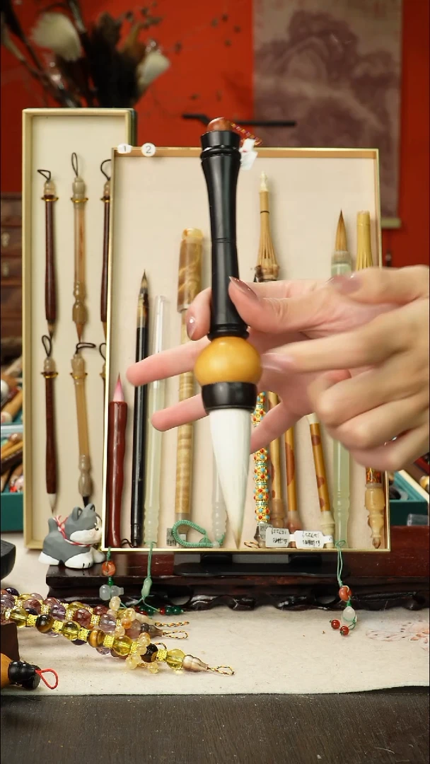 51号孤品高货毛笔链接 清水试笔 蘸墨不退