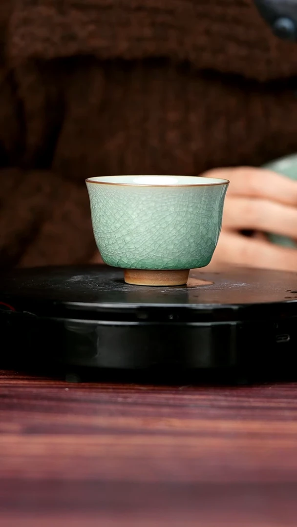 杯子#赵欢一级品原矿汝瓷禅意杯