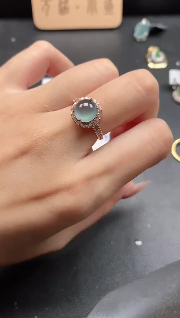 银S925镶嵌戒指翡翠51511