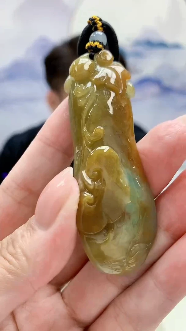 未镶嵌定制翡翠5060MM-毛货挂件80