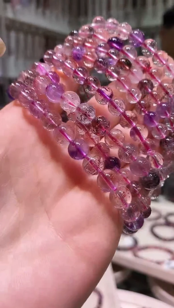 水晶手串未镶嵌多样性发其一超七7+
