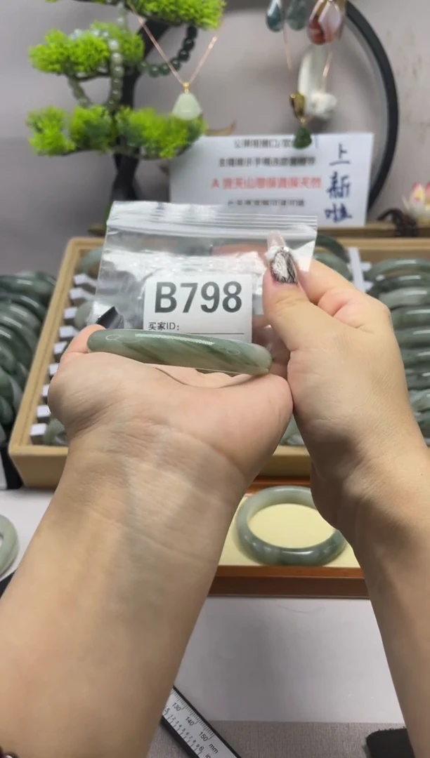 【闪购商品】石英质玉（天山翠）手镯未镶嵌b798