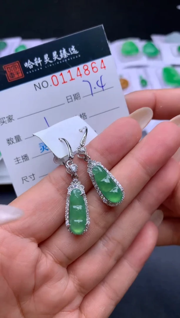 翡翠未镶嵌吊坠(不含链)哈轩   耳饰1对