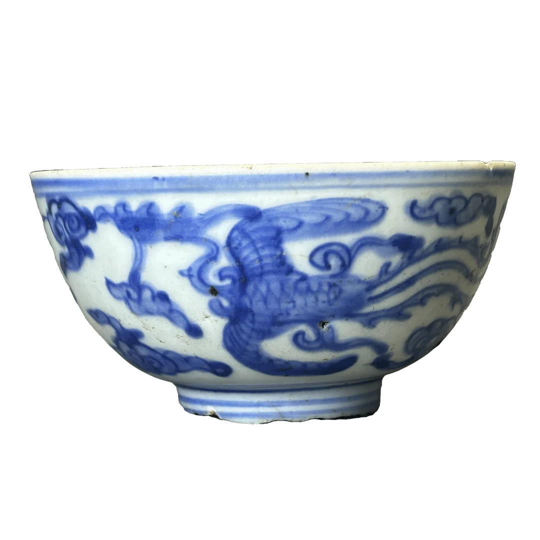 25201044x青花凤纹碗