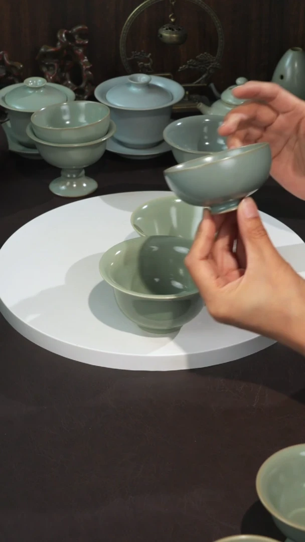 用****2宣宝汝瓷原矿原釉手工作品瑕疵