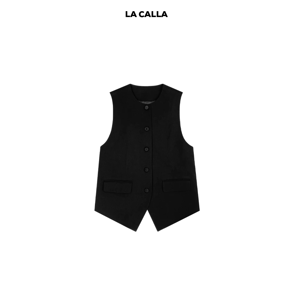 LA CALLA极简马甲黑色老百搭经典款马甲OY1531