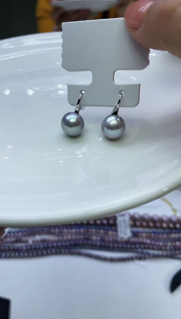 未镶嵌耳饰淡水珍珠灰色系高跟鞋耳饰